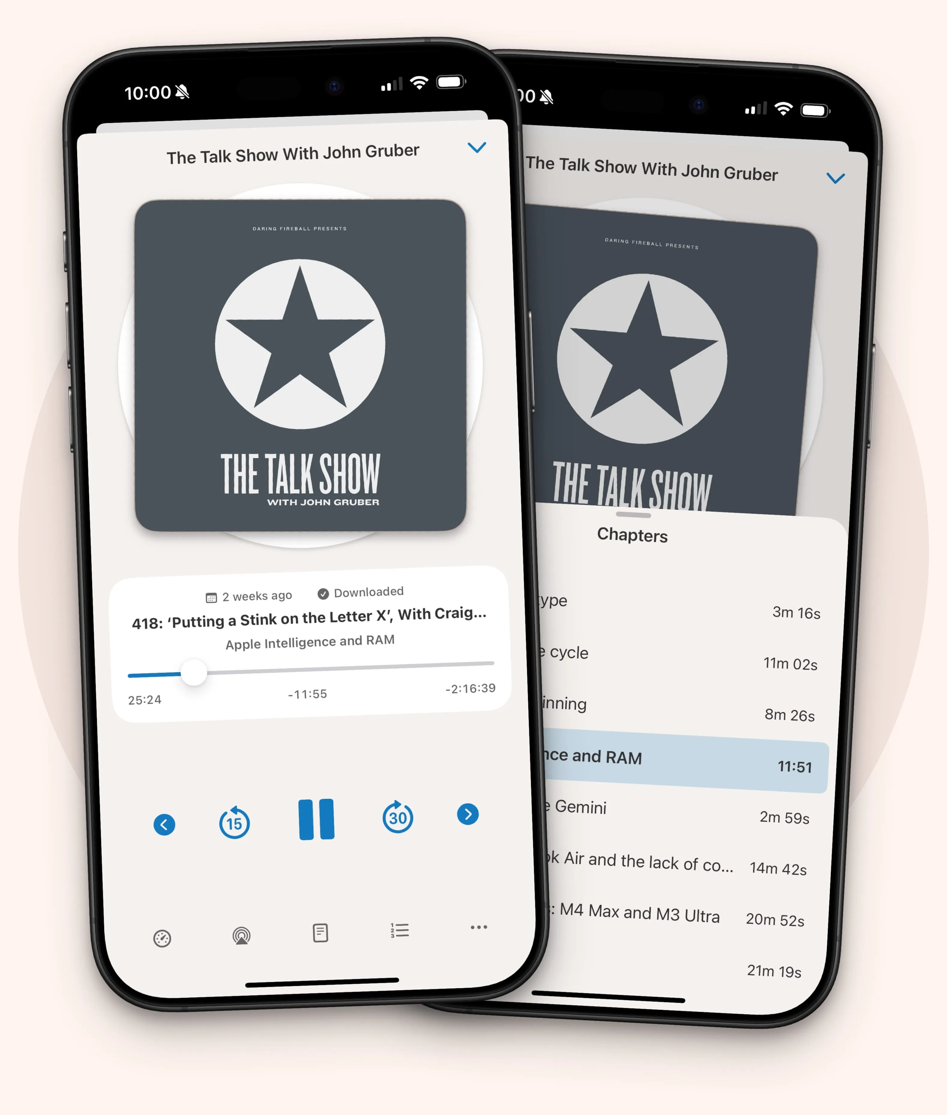 Sofa Podcast Player with chapter selection