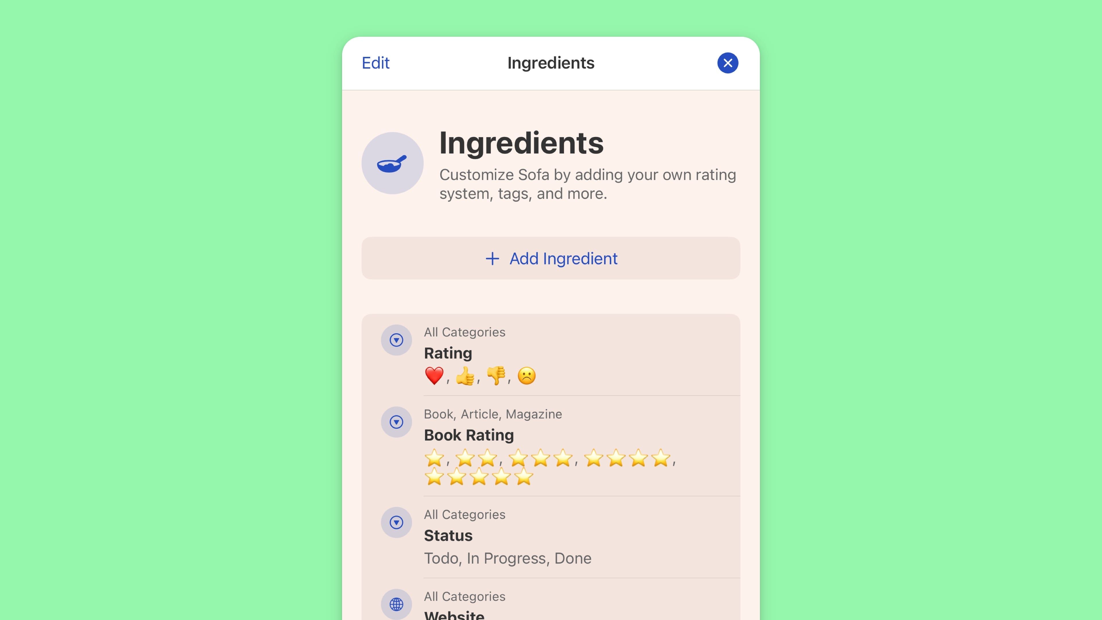 Add Your Own Ingredients